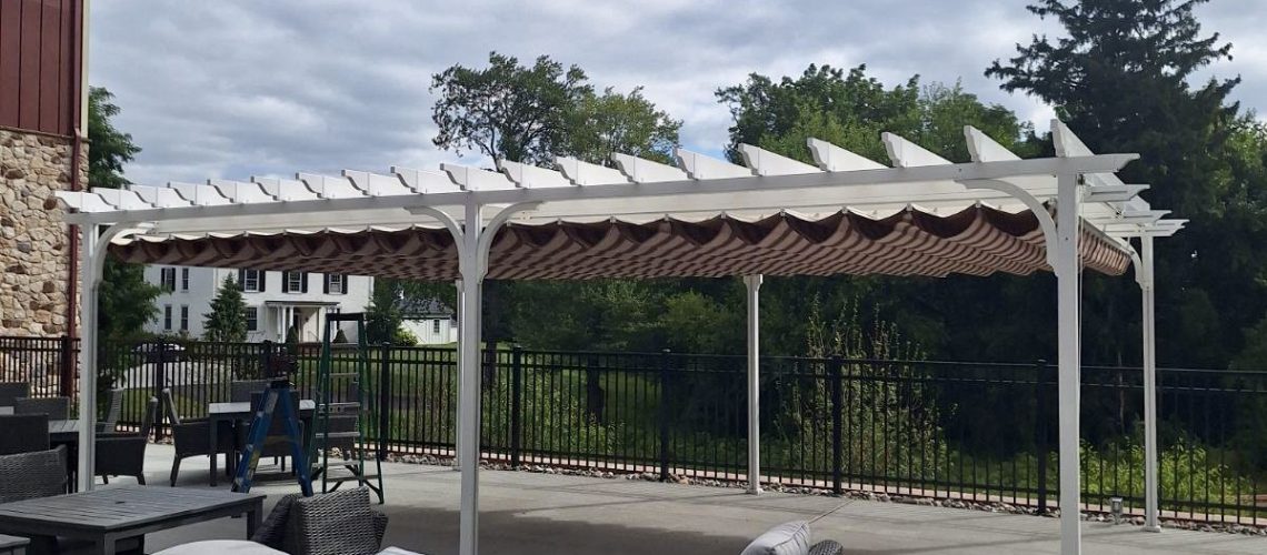 Enhancing Outdoor Spaces with Aristocrat Pergola Canopies at Fieldstone Assisted Living